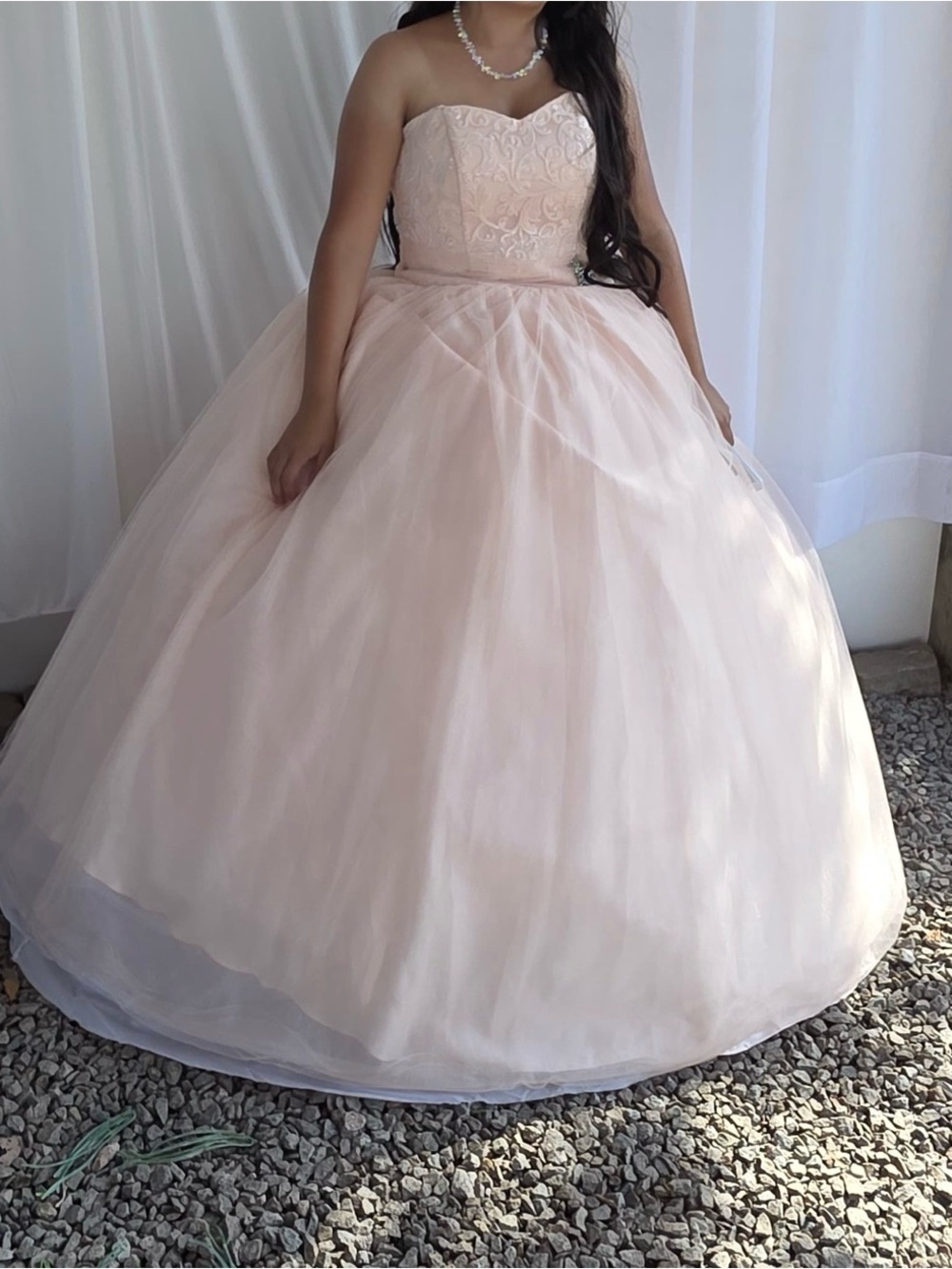 Blush Pink Strapless Ball Gown